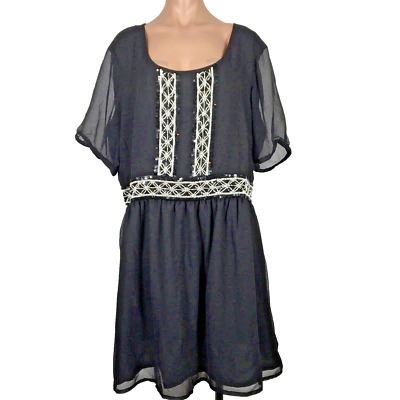 ASOS Curve Black & White Sequin Beaded Pearl Shift Flutter Sleeve Dress Size 18 | eBay ASOS Curve Black & White Sequin Beaded Pearl Shift Flutter Sleeve Dress Size 18 | eBay