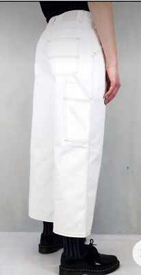 NWT $268 Free People  CLOSED SZ 26 Leyton Wide Leg Carpenter  Jeans in Creme