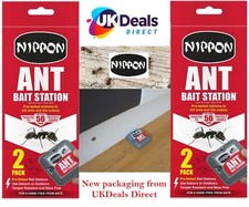Nippon Ant Stop Killer Bait stations Destroys Ants & Nests Indoor Outdoor