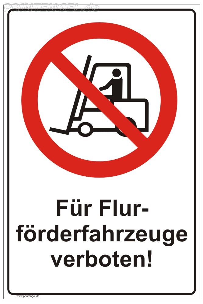 Sicherheitsschild "Kein Staplerfahren" - Kunststoff, Schwarz/rot, 150 X 200 Mm, Nach EN ISO 7010