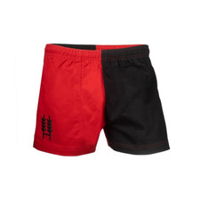 Hexby Harlequin Shorts Red/Black  Pockets, Elastic Waistband, Cord, Normal Hem