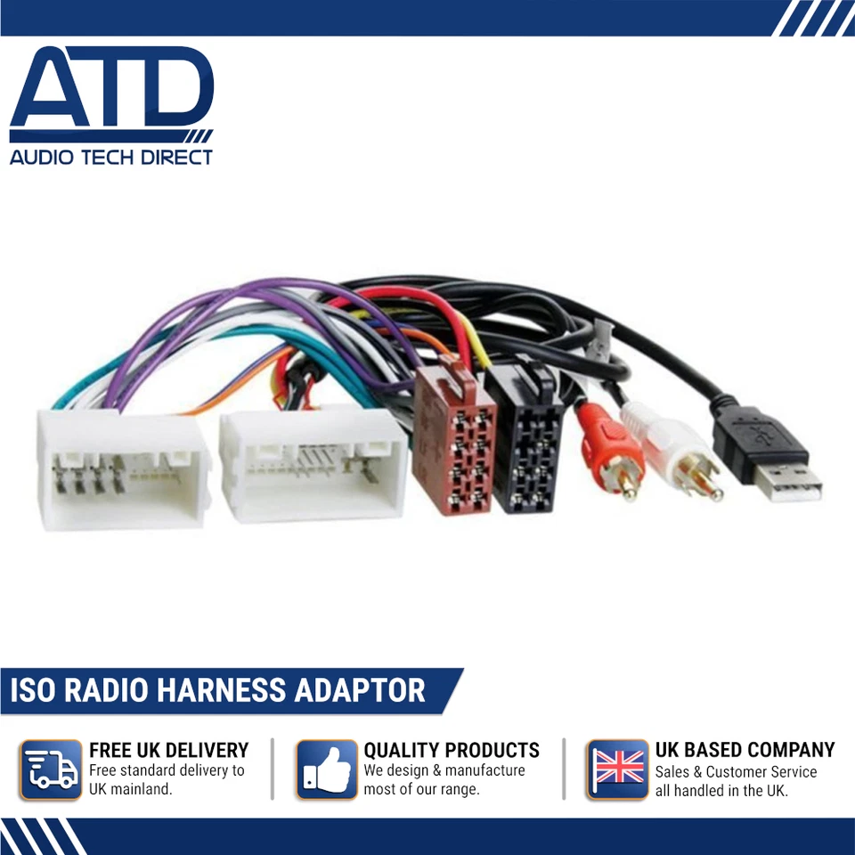 Adaptateur Radio ISO Pour Hyundai IX20 IX35 Santa-Fe Câble Rétention USB AUX - Photo 1/4