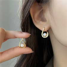 Creole - Ohrringe Silber 925 mit Perle – Tropfenform