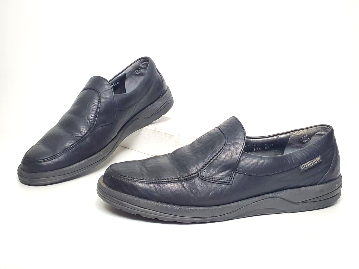 Mephisto‎ Men\'s Cool-Air Leather Slip-On Loafers Black Moc Toe Comfort Shoes 11 Mephisto Edlef Cool Air Black Leather Casual Loafers Shoes  main image 3