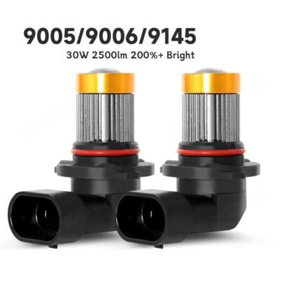Upgrade 2x 3000K Cool Yellow LED Fog Light Kit: 9005/9006/H10/9145 Universal Fit