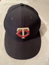 New Era 59fifty Minnesota Twins Black Baseball Hat SZ 6 3/4 MLB Cap