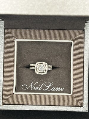 Neil Lane 1-1/8cttw Dbl Halo Diamond& Neil lane Wedding Band 1/2 Cttw White  Gold