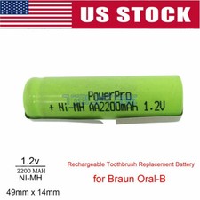 Electric Toothbrush Battery for Braun Oral B 49mm x 14mm Ni-MH Rechargeable