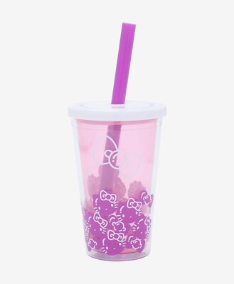 Sanrio Hello Kitty Boba Bubble Tea Pink Acrylic Travel Cup
