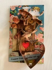 Robert Gordon COPPER Cookie Cutter Set SWALLOW & HEART All My Love BIRD Rare NEW
