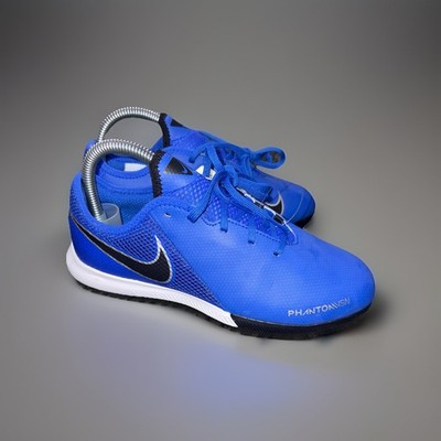 Nike Phantom Vision Soccer Shoes AR4345-400 Indoor Blue 4.5 Youth Black NWOB