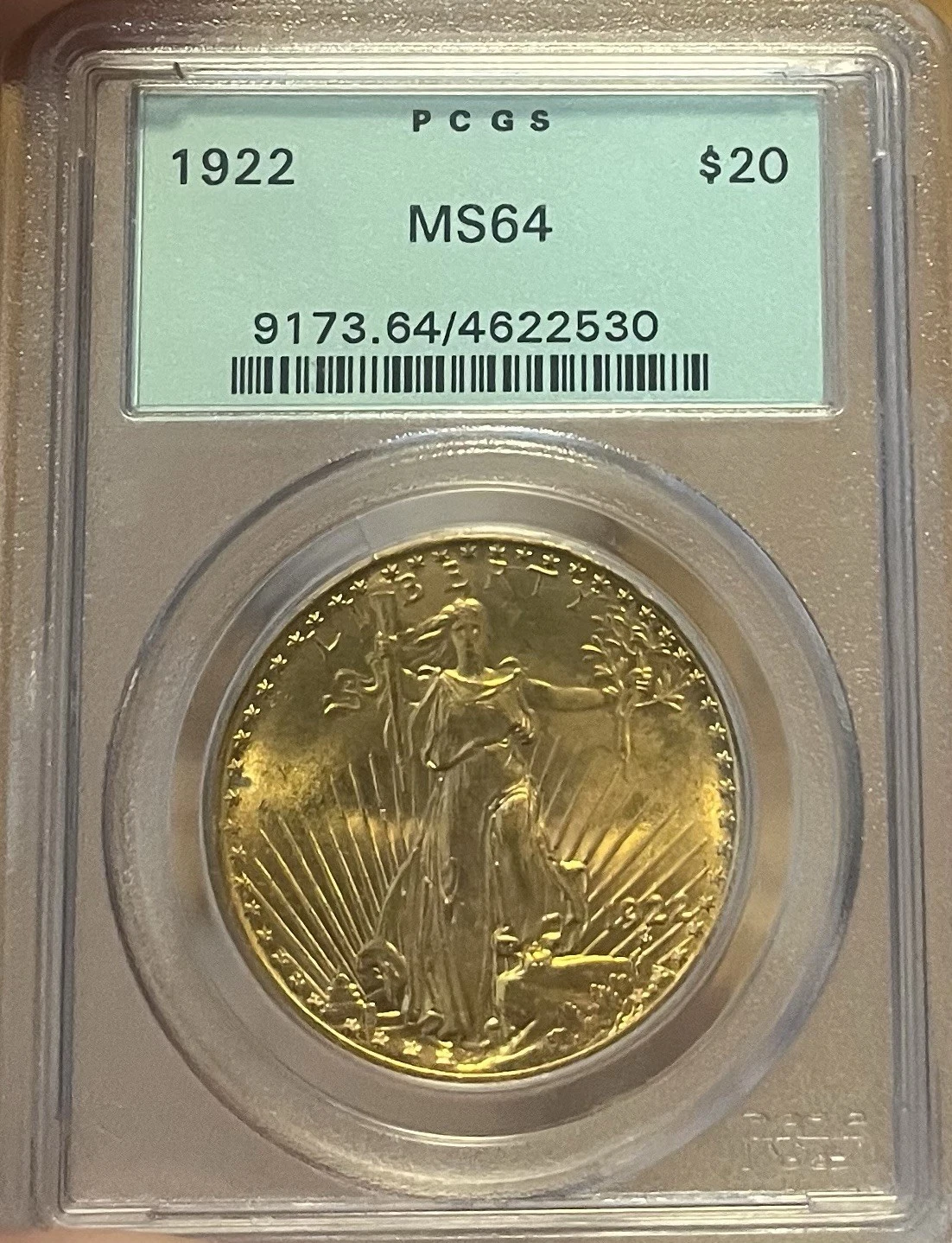 1922 OGH PCGS MS64 PQ $20 Saint Gaudens Gold Double Eagle