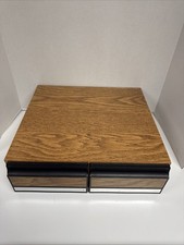 Vintage VHS Storage Wood Grain 2 Drawer Cabinet 80's VHS Storage Case 24 Tapes