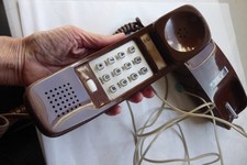 Vintage Western Electric Bell Push Button Trimline Phone Brown Tested and Works