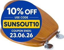Croydex Davos Flexi-Fix Solid Wood WC Toilet Seat Antique Pine Round Top Fix