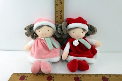 JoLiJou Paris Lot of 2 Pretty Elf Pretty Pink & Pretty Red Dolls Curly Brunette
