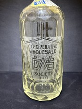 Vintage Large Glass Seltzer Soda Bottle Co-Operative Wholesale Society LTD UK