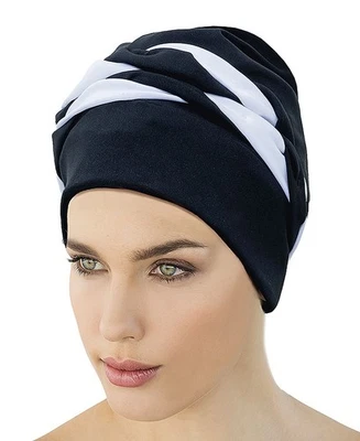 Fashy - Badehaube Badekappe Bademode Damen Schwarz Weiß 3493-20