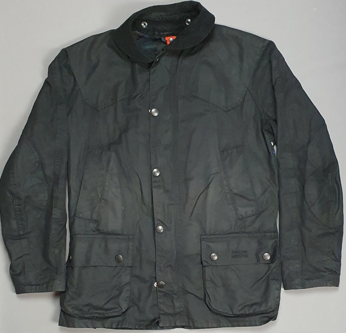 Barbour X Jack Spade Hopper Wax Waterproof Black Biker Jacket Coat