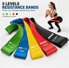 Resistance Bands Set of 5 Loop Exercise Bands for Yoga Fitness Workout Gym