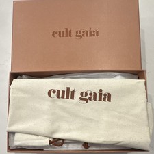 Cult Gaia Gold Metallic Clutch Original Box D...