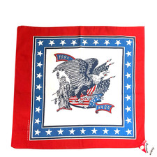 Vintage Bandana Bald Eagle Statue of Liberty Stars Red White 1886-1986 USA NOS