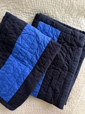 Pottery Barn PB Teen 2 Rugby Striped Standard Shams Blue Quilted Pillowcases