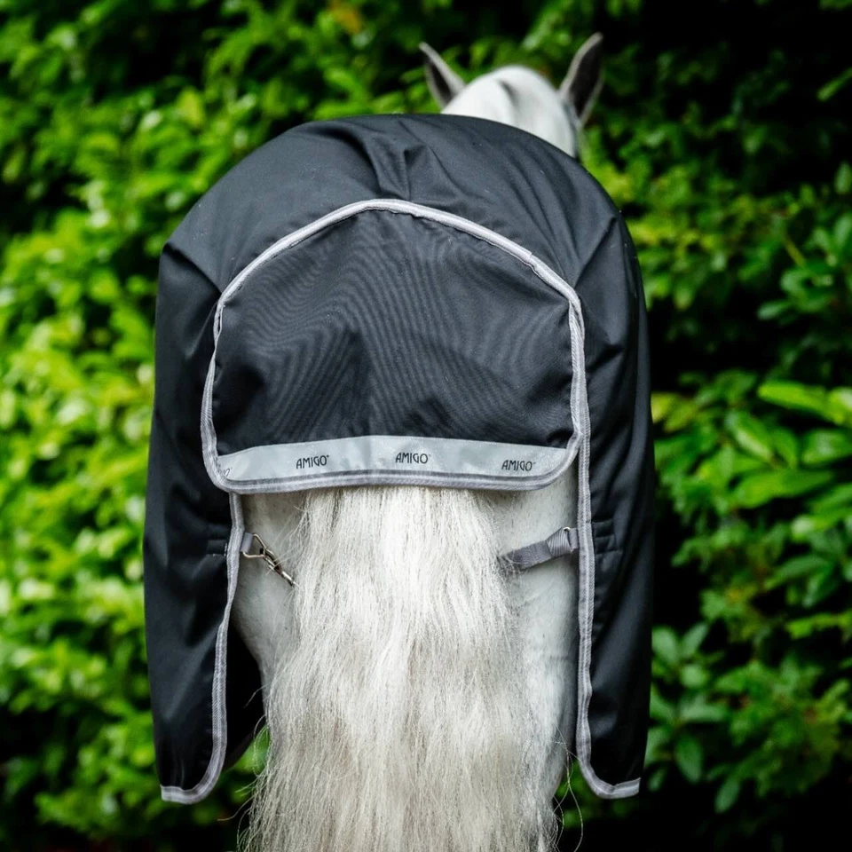 Horseware Ireland Black/Titanium Grey & Silver 140 cm Weidedecke Amigo 50g 1200D - Bild 4 von 4