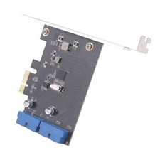 PCI Express USB 3.0 19 Pin Expansion Card PCIE 1X to 2 Ports USB 3 19 Pin8335