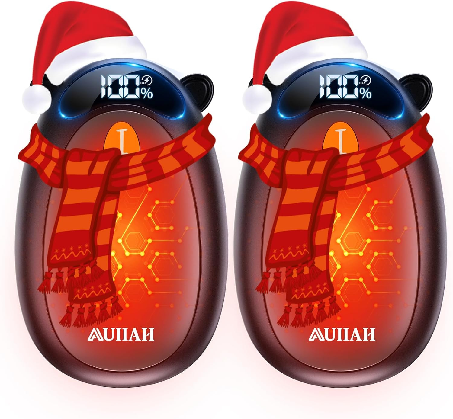 Hand Warmers Rechargeable with LED Display Magnetic 2 Pack, 4 Levels Heat, Porta