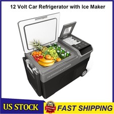 12V Car Refrigerator Portable Freezer With Ice Maker, Compressor Cooler Fridge