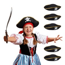 Sombreros pirata Gorros pirata Complementos disfraz pirata niños Halloween Set 6