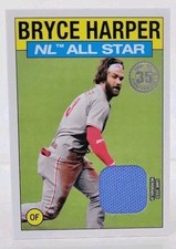 2021 Topps - 1986 Topps All-Star Baseball Relics Bryce Harper #86ASRBH (MEM)