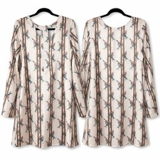 NWT Loveriche Floral Bell Sleeve Dress Large Boho Cottagecore Striped