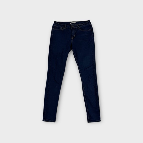 Levi's 710 Super Skinny Dark Blue Straight Leg Cotton Blend Denim Jeans Women 30