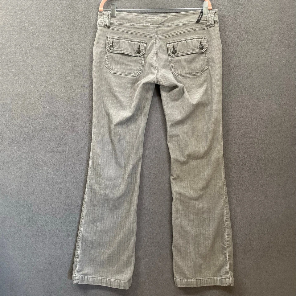 Vtg Y2K 00s 90s Unionbay Flare Leg Corduroy Pant Juniors 11 Stretch Grey Indie - Image 2 of 4