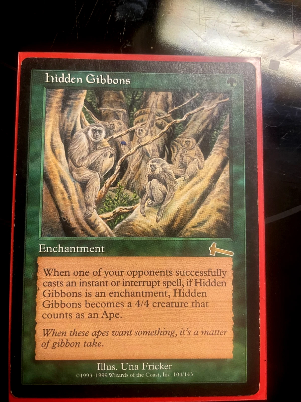 Hidden Gibbons NM Urza's Legacy Rare 104 Vintage MTG Magic the Gathering Look!!!