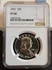 1961 Proof Franklin Half Dollar 50C - NGC PF68 - Free Shipping