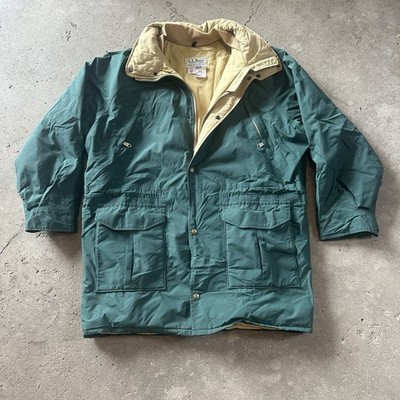 Vtg LL Bean Maine Wardens Parka Jacket Green Goretex Thinsulate USA Made L Tall