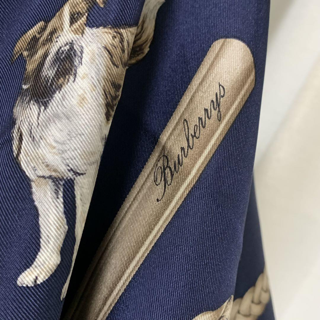 Vintage Burberry Silk Scarf Made in Italy Dog Design 85x85cm Vintage Burberry Silk Scarf Made in Italy Dog Design 85x85cm
