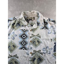 ONeill Hawaiian Shirt Mens L Tropical Print Short Sleeve Button Up Surf Y2K