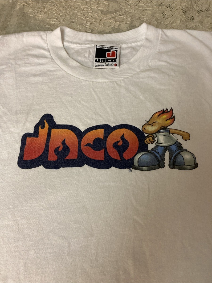 VTG 90s JNCO Jeans Flamehead Graphic T Shirt Made In USA XL Men's