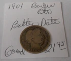 1901 - BARBER QUARTER  - GOOD