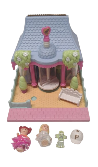 1995 Bluebird Polly Pocket Pollyville Dress Shop - Near Complete 2 dolls Dress +