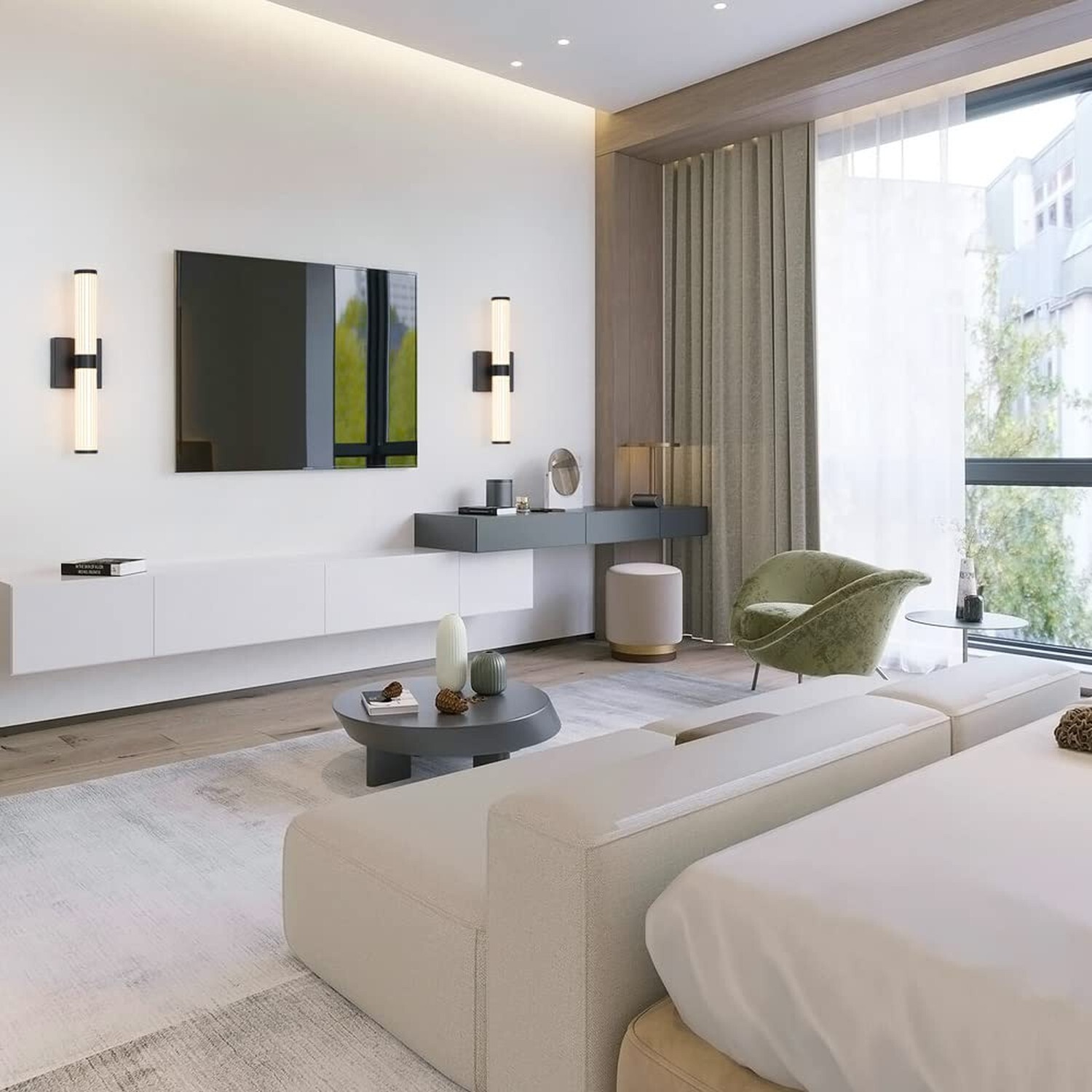 Gednbo Sconces Wall Lighting Black Bedroom Wall Sconce 16.54 Inch 28W