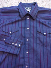 Vtg Flying R Ranchwear Ruddock Snap Front Western Shirt Rockabilly Size 17-35