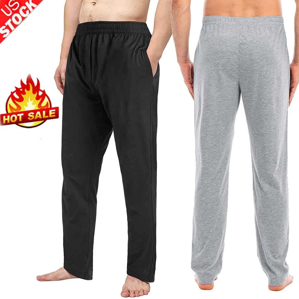 Mens Casual Cotton Pajama Pants Lightweight Lounge Pant with