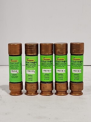 *LOT OF 5* FRN-R-60 EATON BUSSMANN SERIES 250VAC CLASS RK5 DUAL ELEMENT FUSE