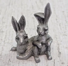 Hudson Pewter Noah's Ark Rabbit Pair #2521