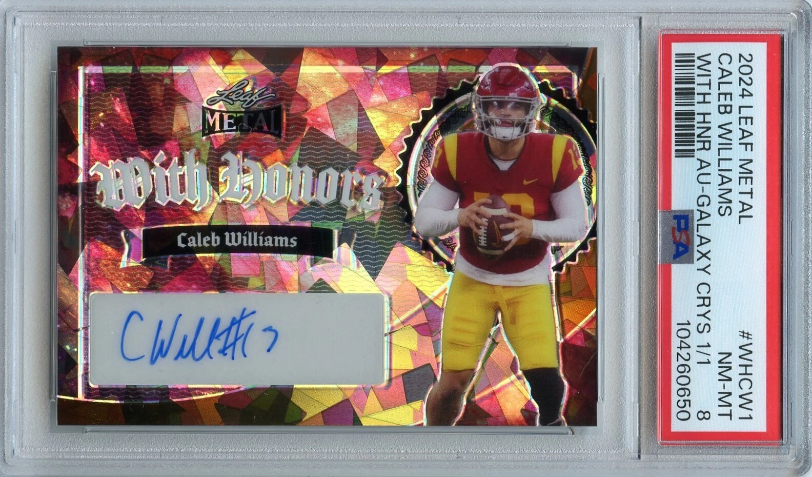 Caleb Williams Leaf Metal With Honors Autographs #WHCW1 Galaxy Crystal 1/1